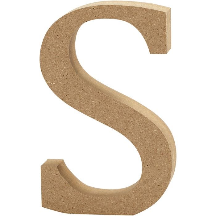 Letra, S, 13 cm, 2 cm, 1 ud