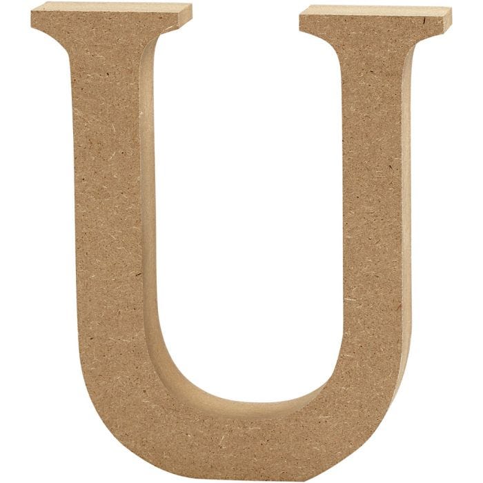 Letra, U, A: 13 cm, grosor 2 cm, 1 ud