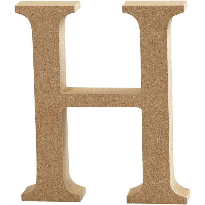 Letra, H, 8 cm, 1,5 cm, 1 ud