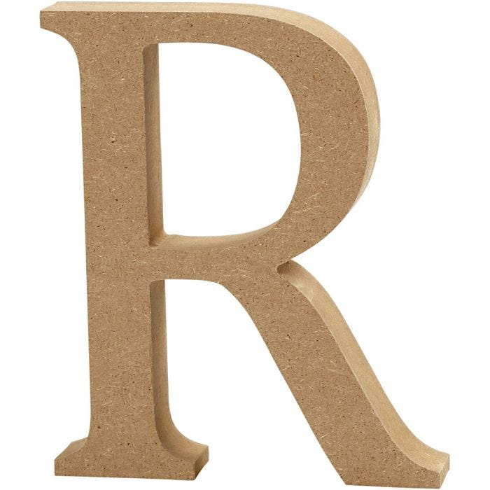 Letra, R, 8 cm, 1,5 cm, 1 ud