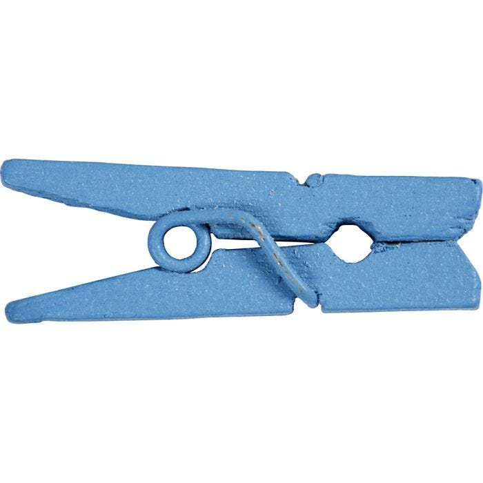 Mini pinza de ropa, L. 25 mm, A: 3 mm, azul, 36 ud/ 1 paquete