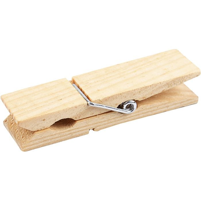 Mini pinza, L. 7,2 cm, A: 2 cm, 4 ud/ 1 paquete
