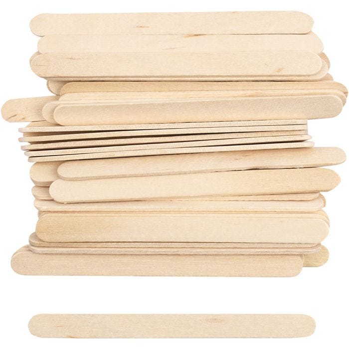 Palos de helado, L. 11,5 cm, A: 10 mm, natural, 30 ud/ 1 paquete