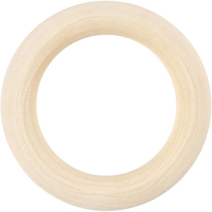 Anilla de madera, dia 55 mm, 6 ud/ 1 paquete