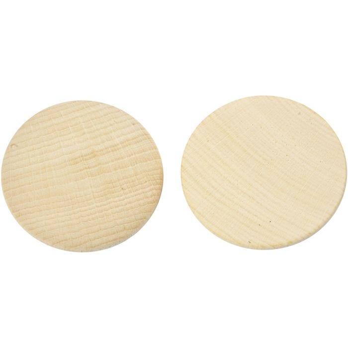 Botones de madera, dia 50 mm, grosor 10 mm, 5 ud/ 1 paquete