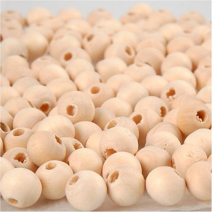 cuentas de madera, dia 8 mm, medida agujero 2 mm, 100 ud/ 1 paquete