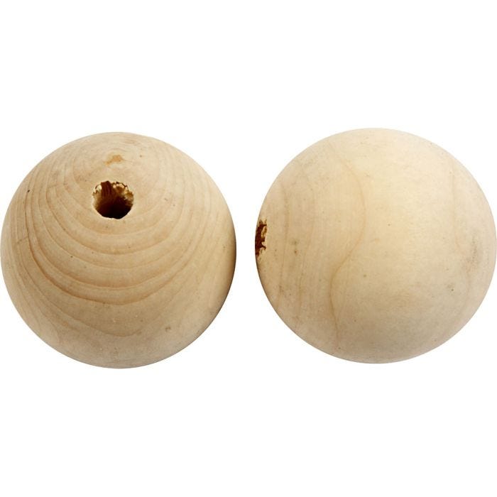 cuentas de madera, dia 50 mm, medida agujero 8 mm, 20 ud/ 1 paquete
