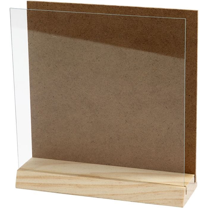 Placa 3D con cristal, 15x15 cm, 1 set