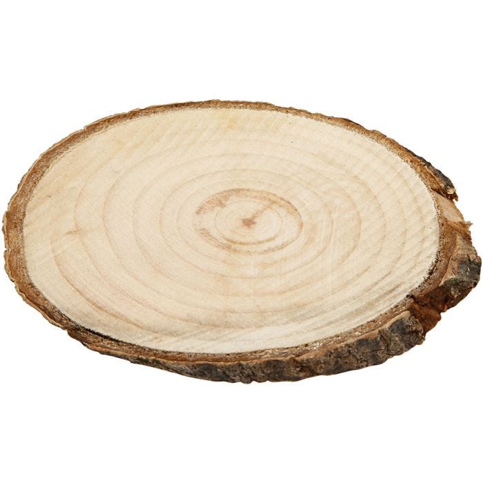 Rodaja de madera, medidas 9,5x6 cm, grosor 6 mm, 12 ud/ 1 paquete