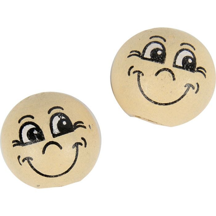 Pelotas de cara sonriente, dia 12 mm, polvo claro, 20 ud/ 1 paquete