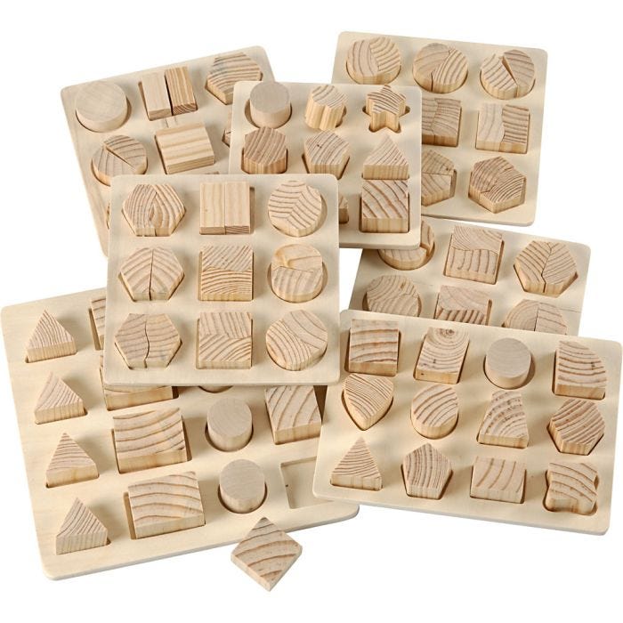 Rompecabezas, medidas 12,5x12,5-19,5x19,5 cm, 7 ud/ 1 paquete