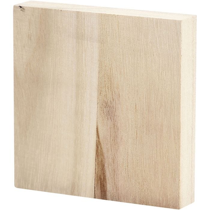 Placa de madera, 9,6x9,6 cm, 20 mm, 1 ud