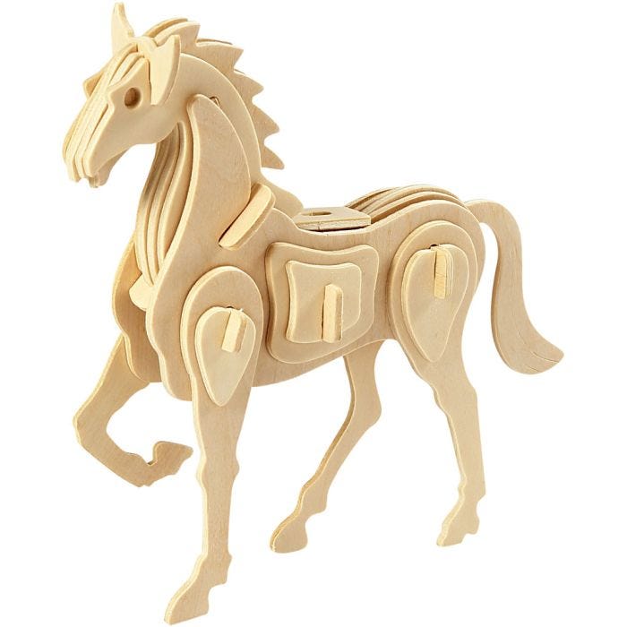 Figura de construcción 3D, Caballo, 18x4,5x16 cm, 1 ud