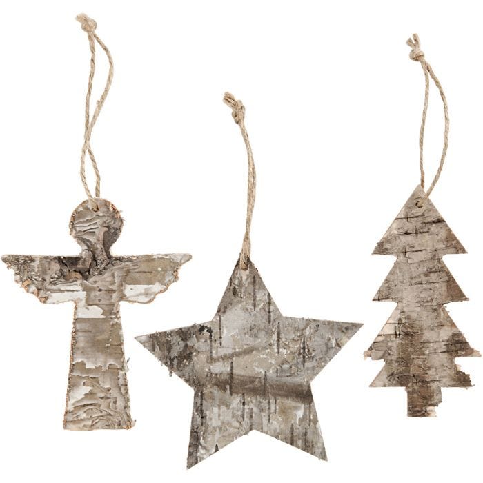 Adornos de Navidad, A: 10 cm, A: 8 cm, 3 ud/ 1 paquete