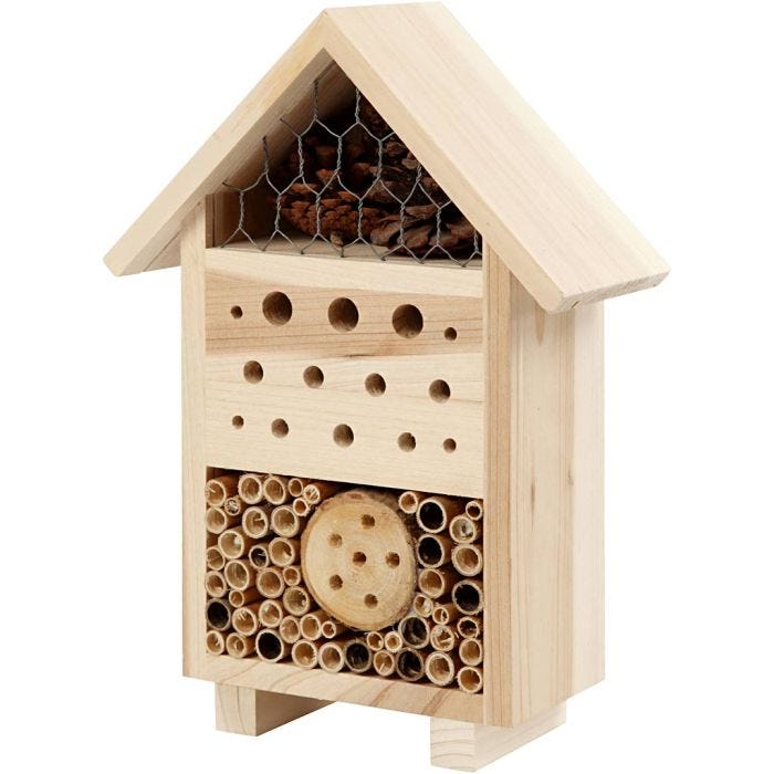 Hotel para insectos, A: 26,1 cm, P: 9,2 cm, A: 18,4 cm, 1 ud