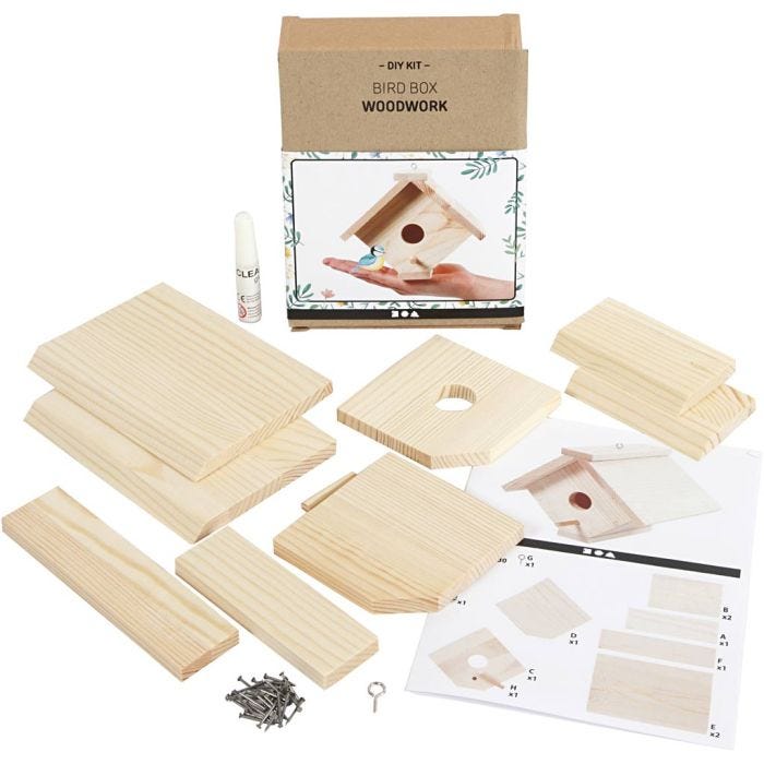 Casa de pájaro, A: 13 cm, P: 14,5 cm, A: 16 cm, 1 ud