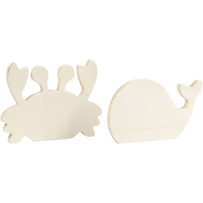 Figuras de vida marina, Cangrejo y ballena, A: 9,5-12 cm, A: 16 cm, grosor 1,2 cm, 2 ud/ 1 paquete
