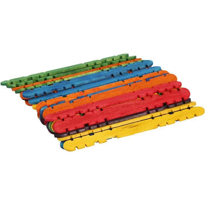 Palos de construcción, L. 11,4 cm, A: 10 mm, surtido de colores, 30 ud/ 1 paquete