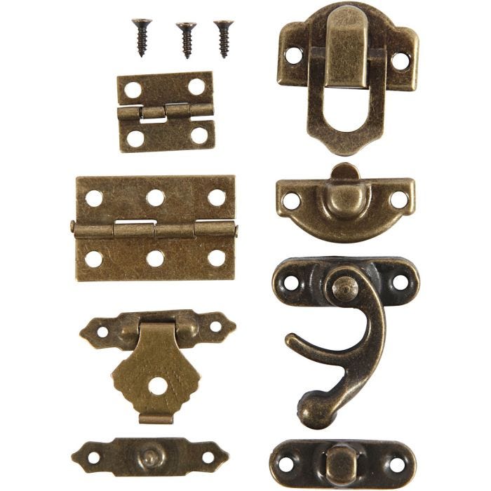 Mini accesorios, medidas 16x19-19x29,5 mm, oro antiguo, 15 set/ 1 paquete