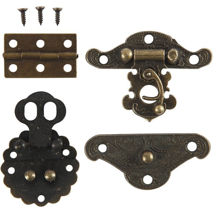 Mini accesorios, medidas 30-35 mm, oro antiguo, 10 set/ 1 paquete