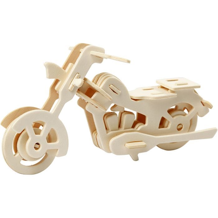 Figura de construcción 3D, motocicleta, 19x9x9 cm, 1 ud