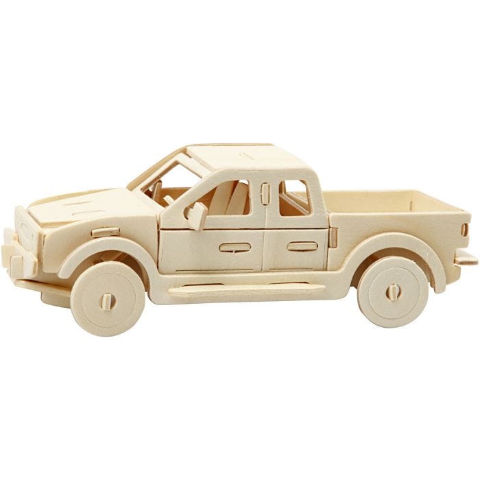 Figura de construcción 3D, camioneta, 19,5x8x12 cm, 1 ud