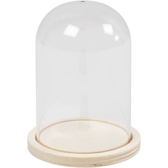 Reloj sobre base de madera, A: 9,5 cm, dia 6 cm, medida agujero 3 mm, 1 ud
