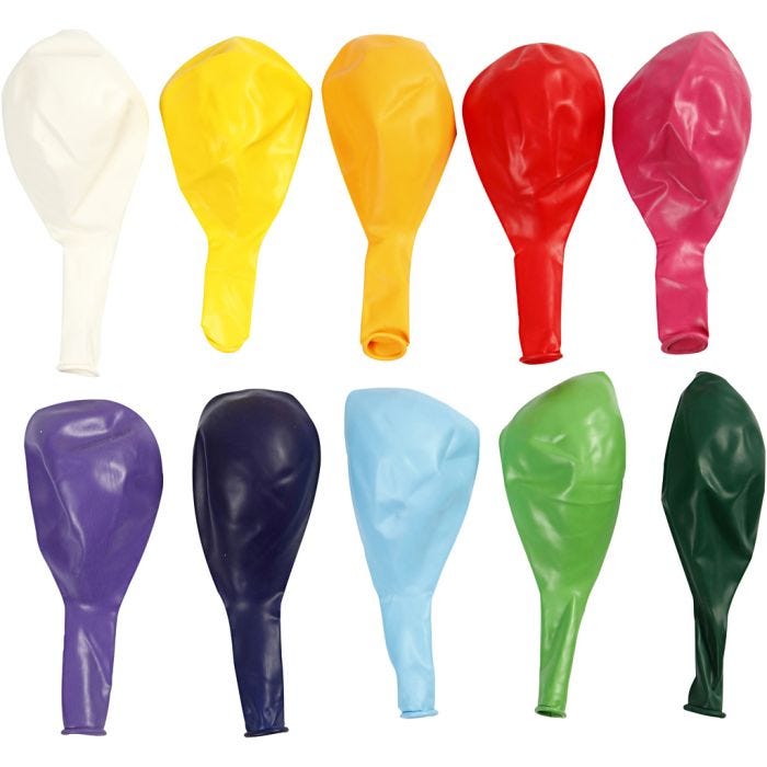 Globos, redondo, dia 23 cm, surtido de colores, 10 ud/ 1 paquete