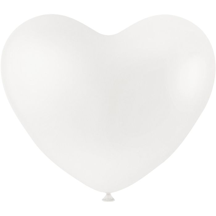 Globos, corazones, blanco, 8 ud/ 1 paquete