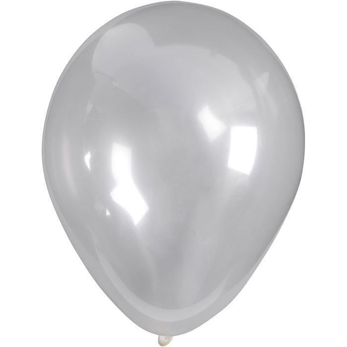 Globos, redondo, dia 23 cm, transparente, 10 ud/ 1 paquete