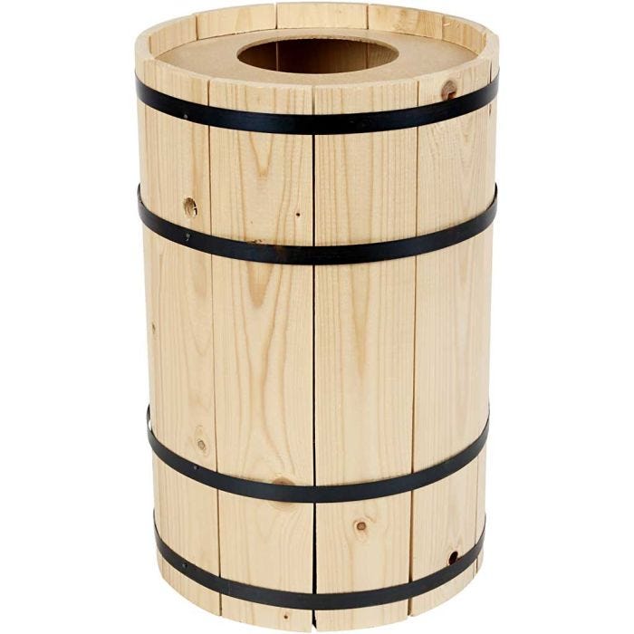 Barril de carnaval, pino, 38 cm, 24 cm, pequeño, 1 ud