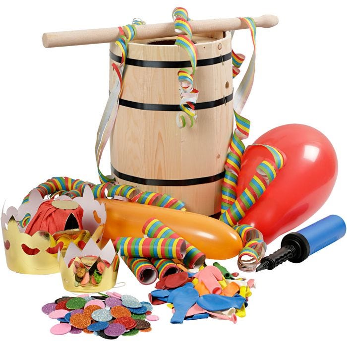 Barril de Carnaval con accesorios, A: 38 cm, pequeño, 1 set