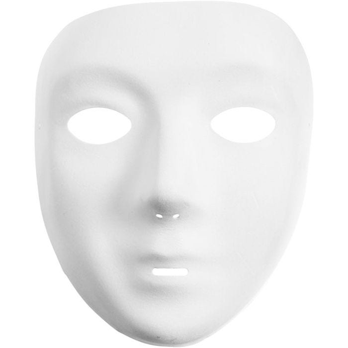 Máscara, 17,5 cm, 14 cm, blanco, 1 ud