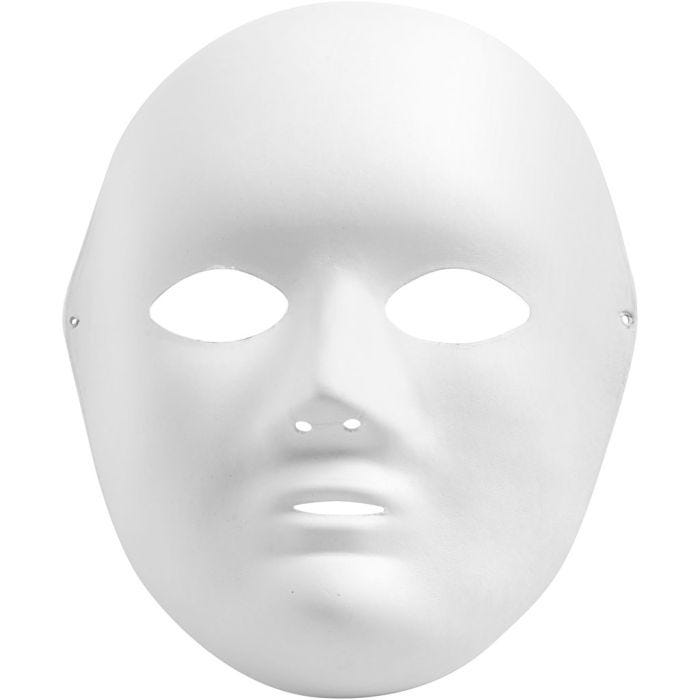 Máscara completa, 22 cm, 17 cm, blanco, 1 ud