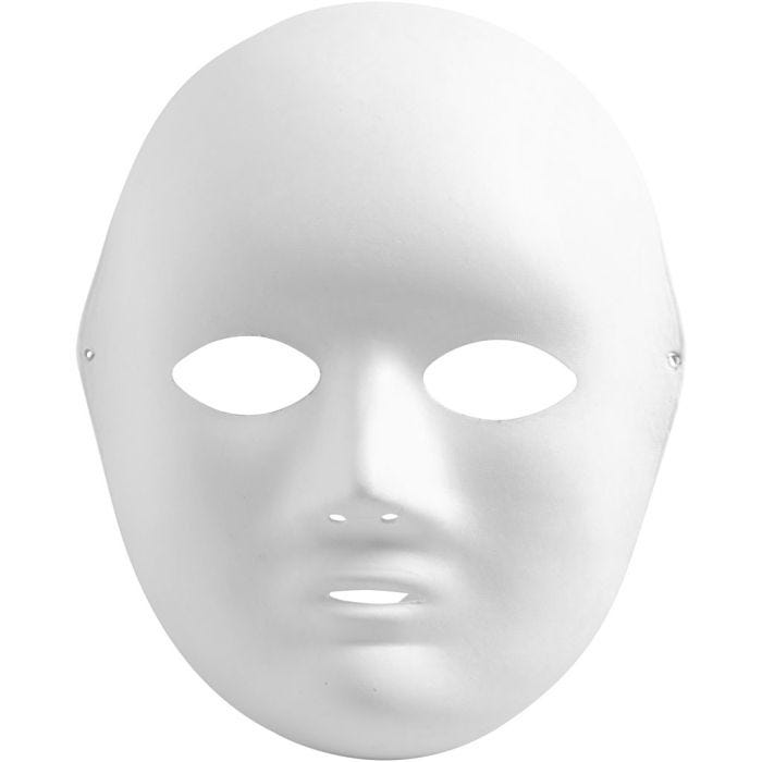 Máscara completa, A: 22 cm, A: 17 cm, blanco, 10 ud/ 1 paquete