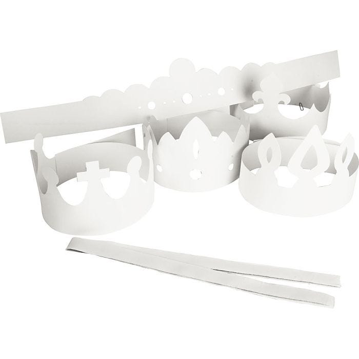 Coronas, A: 10-16,5 cm, L. 60 cm, 230 gr, blanco, 5 ud/ 1 paquete