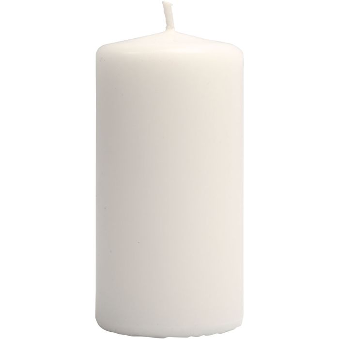 Velas, A: 100 mm, dia 50 mm, blanco, 6 ud/ 1 paquete