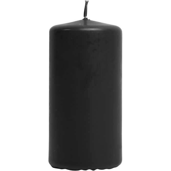 Velas, A: 100 mm, dia 50 mm, negro, 6 ud/ 1 paquete