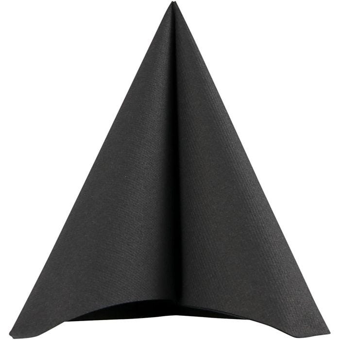 Servilleta, medidas 40x40 cm, 60 gr, negro, 20 ud/ 1 paquete