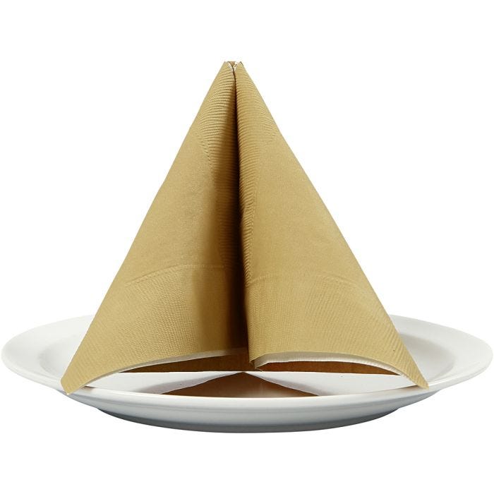 Servilleta, medidas 40x40 cm, 60 gr, dorado, 20 ud/ 1 paquete