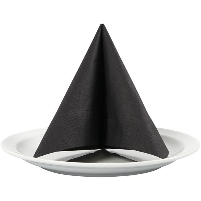 Servilleta, medidas 33x33 cm, negro, 20 ud/ 1 paquete