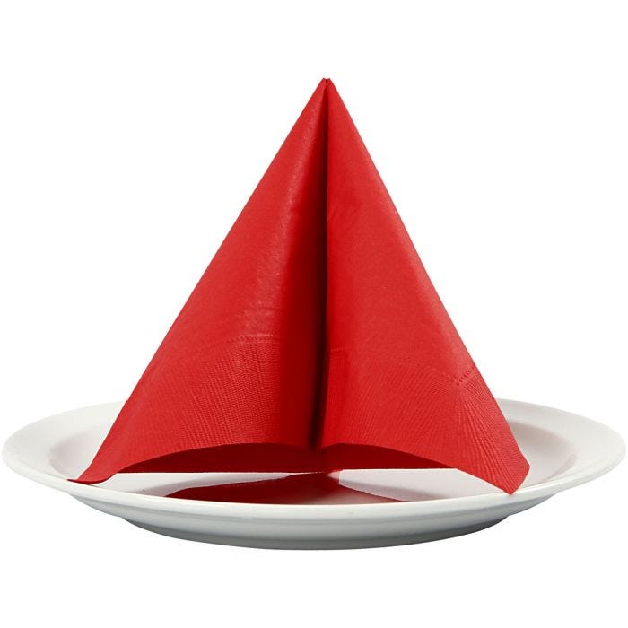 Servilleta, medidas 33x33 cm, rojo, 20 ud/ 1 paquete