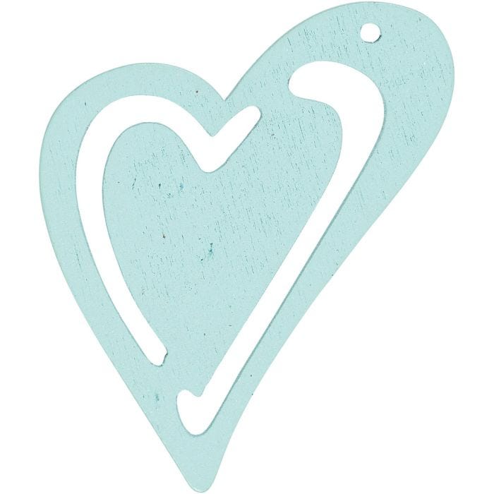 Corazón , medidas 55x45 mm, grosor 2 mm, turquesa, 10 ud/ 1 paquete