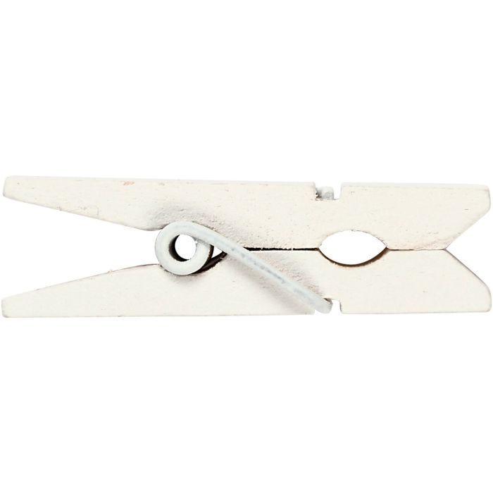 Pinza, medidas 35x7 mm, grosor 9 mm, blanco, 20 ud/ 1 paquete