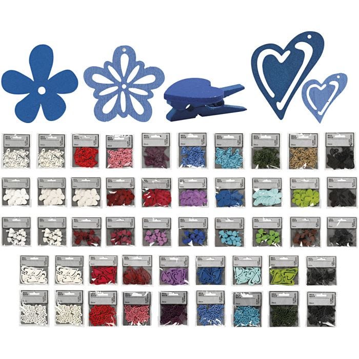Decoración de madera, El contenido puede variar , surtido de colores, 50 paquete/ 1 paquete
