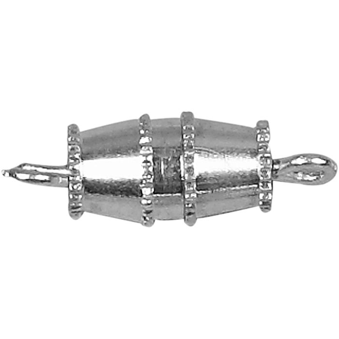 Cierre barril, L. 16 mm, plateado, 10 ud/ 1 paquete