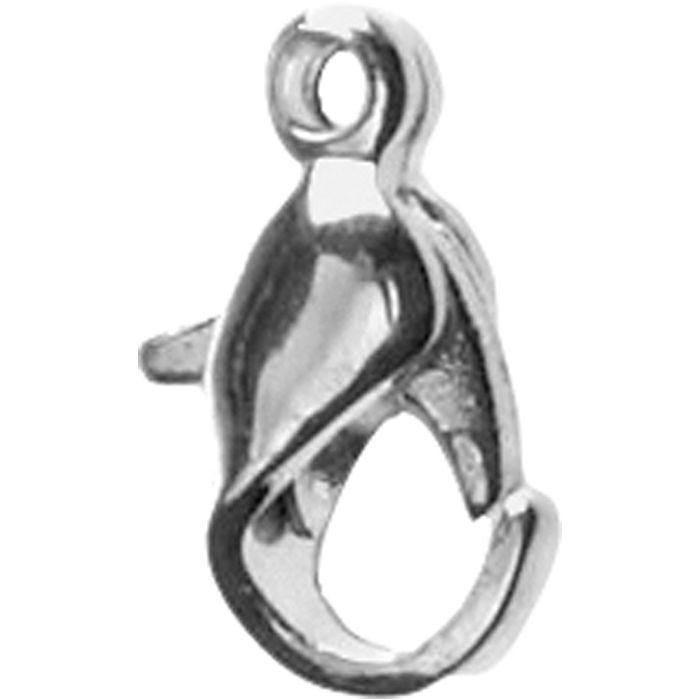 Mosquetones, L. 10 mm, plateado, 10 ud/ 1 paquete