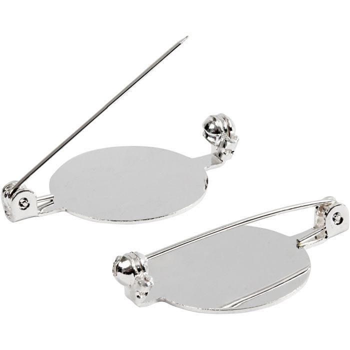 Base de broche, dia 20 mm, plateado, 100 ud/ 1 paquete
