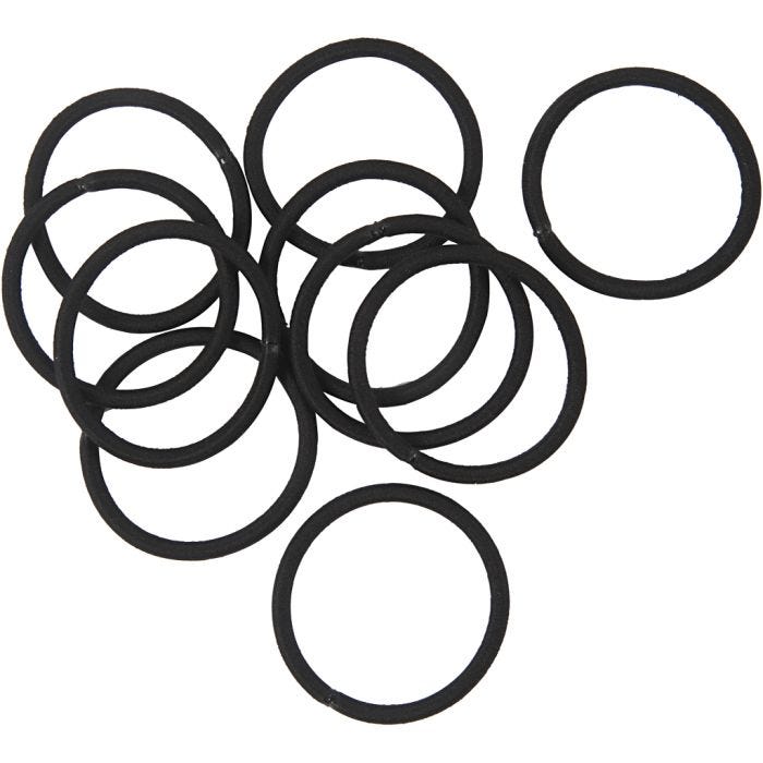 Goma de pelo, dia 45 mm, negro, 10 ud/ 1 paquete