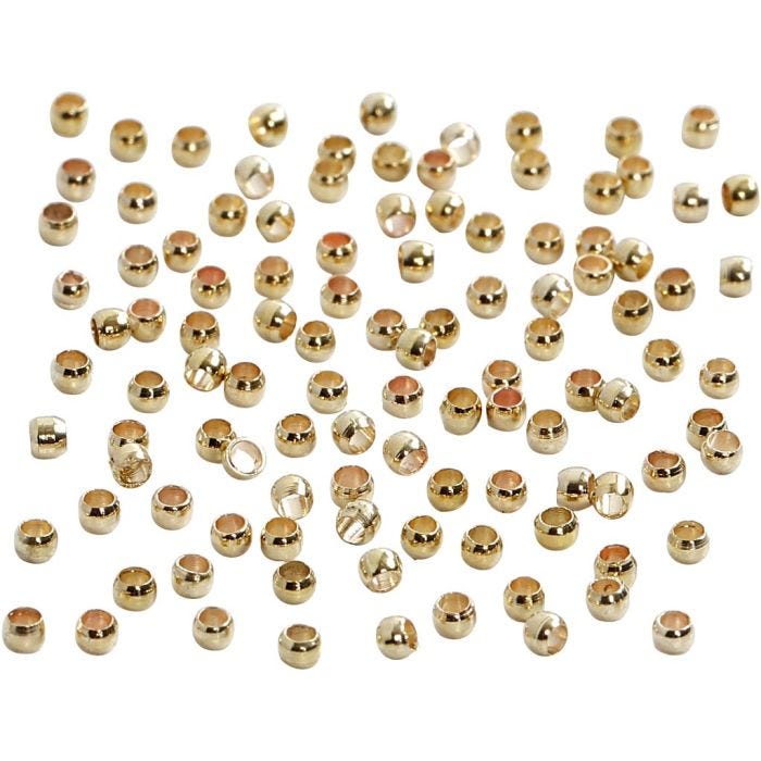 Abalorios ondulados, dia 2 mm, dorado, 100 ud/ 1 paquete